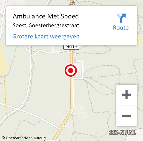 Locatie op kaart van de 112 melding: Ambulance Met Spoed Naar Soest, Soesterbergsestraat op 28 januari 2020 13:13