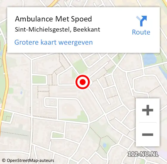 Locatie op kaart van de 112 melding: Ambulance Met Spoed Naar Sint-Michielsgestel, Beekkant op 28 januari 2020 13:35