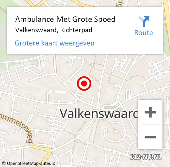 Locatie op kaart van de 112 melding: Ambulance Met Grote Spoed Naar Valkenswaard, Richterpad op 28 januari 2020 14:22