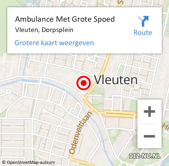 Locatie op kaart van de 112 melding: Ambulance Met Grote Spoed Naar Vleuten, Dorpsplein op 26 april 2014 19:40