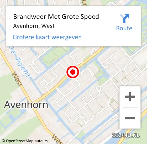 Locatie op kaart van de 112 melding: Brandweer Met Grote Spoed Naar Avenhorn, West op 28 januari 2020 16:14