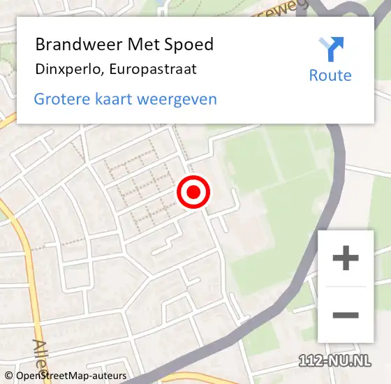 Locatie op kaart van de 112 melding: Brandweer Met Spoed Naar Dinxperlo, Europastraat op 26 april 2014 19:52