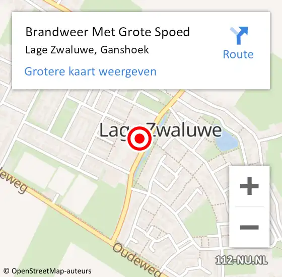 Locatie op kaart van de 112 melding: Brandweer Met Grote Spoed Naar Lage Zwaluwe, Ganshoek op 28 januari 2020 23:22