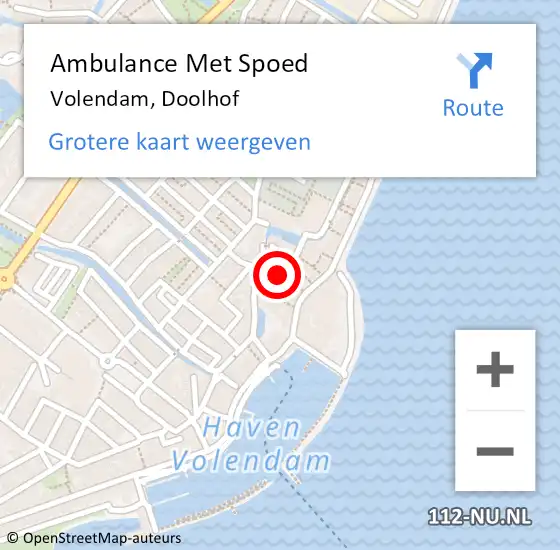 Locatie op kaart van de 112 melding: Ambulance Met Spoed Naar Volendam, Doolhof op 29 januari 2020 02:33