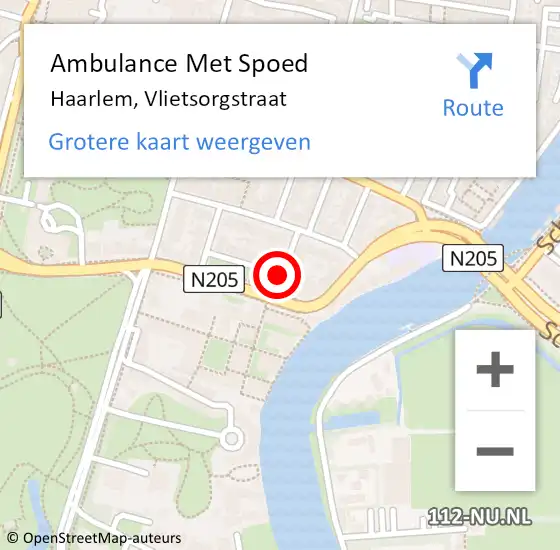 Locatie op kaart van de 112 melding: Ambulance Met Spoed Naar Haarlem, Vlietsorgstraat op 29 januari 2020 03:12