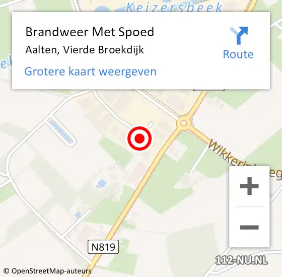 Locatie op kaart van de 112 melding: Brandweer Met Spoed Naar Aalten, Vierde Broekdijk op 29 januari 2020 05:03