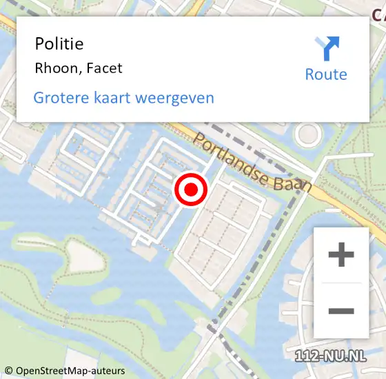 Locatie op kaart van de 112 melding: Politie Rhoon, Facet op 29 januari 2020 09:10