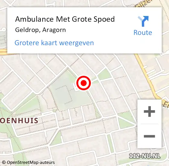 Locatie op kaart van de 112 melding: Ambulance Met Grote Spoed Naar Geldrop, Aragorn op 29 januari 2020 11:47
