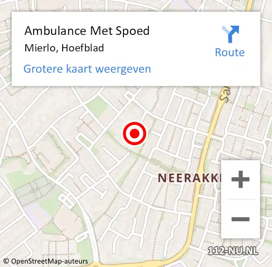 Locatie op kaart van de 112 melding: Ambulance Met Spoed Naar Mierlo, Hoefblad op 29 januari 2020 12:15