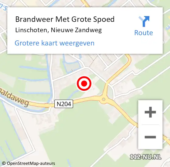 Locatie op kaart van de 112 melding: Brandweer Met Grote Spoed Naar Linschoten, Nieuwe Zandweg op 29 januari 2020 12:30