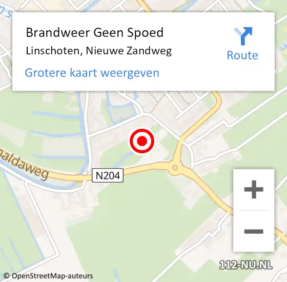 Locatie op kaart van de 112 melding: Brandweer Geen Spoed Naar Linschoten, Nieuwe Zandweg op 29 januari 2020 12:41