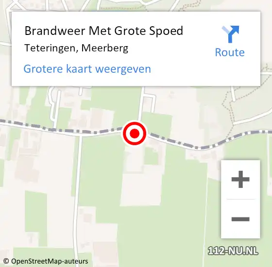 Locatie op kaart van de 112 melding: Brandweer Met Grote Spoed Naar Teteringen, Meerberg op 29 januari 2020 13:50