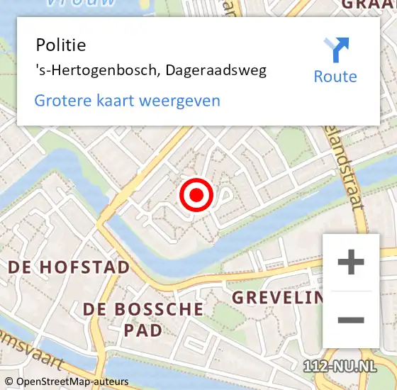 Locatie op kaart van de 112 melding: Politie 's-Hertogenbosch, Dageraadsweg op 29 januari 2020 14:05