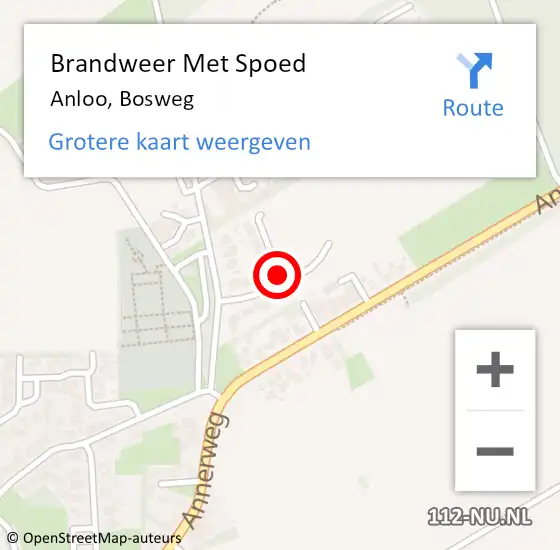 Locatie op kaart van de 112 melding: Brandweer Met Spoed Naar Anloo, Bosweg op 29 januari 2020 15:41