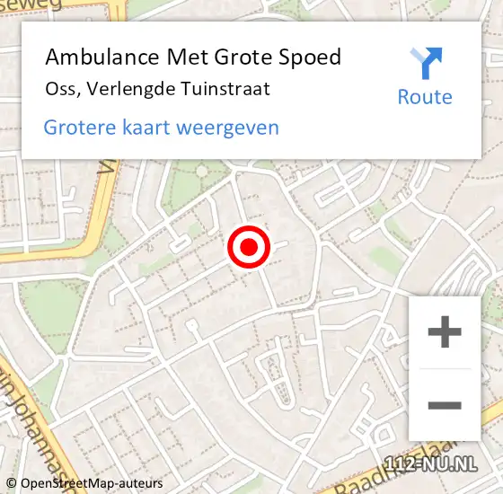 Locatie op kaart van de 112 melding: Ambulance Met Grote Spoed Naar Oss, Verlengde Tuinstraat op 29 januari 2020 15:49