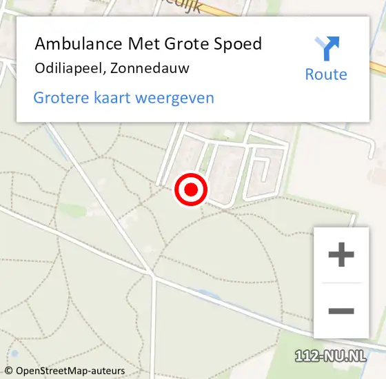 Locatie op kaart van de 112 melding: Ambulance Met Grote Spoed Naar Odiliapeel, Zonnedauw op 29 januari 2020 16:43
