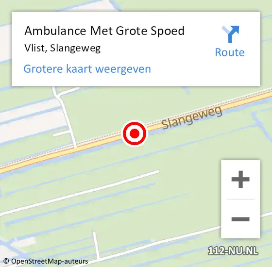 Locatie op kaart van de 112 melding: Ambulance Met Grote Spoed Naar Vlist, Slangeweg op 29 januari 2020 17:12