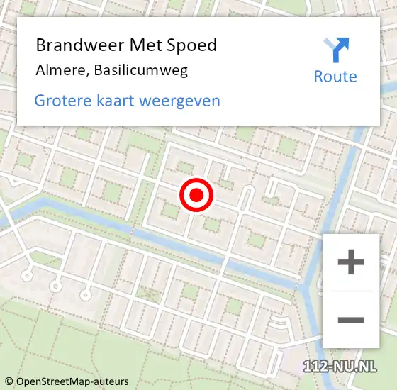 Locatie op kaart van de 112 melding: Brandweer Met Spoed Naar Almere, Basilicumweg op 29 januari 2020 17:46