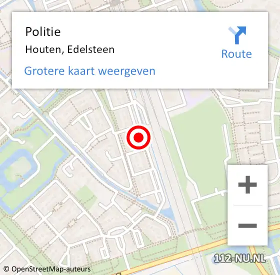 Locatie op kaart van de 112 melding: Politie Houten, Edelsteen op 29 januari 2020 18:19