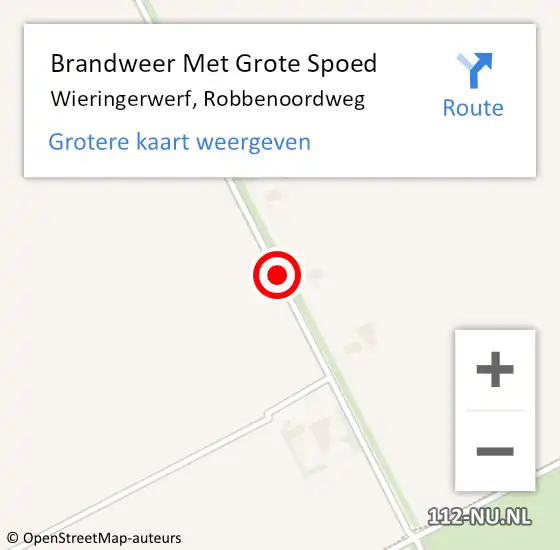 Locatie op kaart van de 112 melding: Brandweer Met Grote Spoed Naar Wieringerwerf, Robbenoordweg op 29 januari 2020 19:19