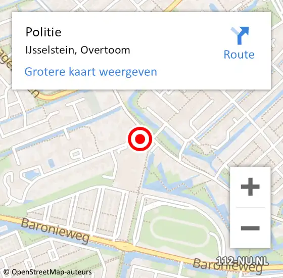 Locatie op kaart van de 112 melding: Politie IJsselstein, Overtoom op 29 januari 2020 19:31