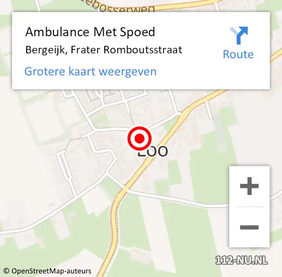 Locatie op kaart van de 112 melding: Ambulance Met Spoed Naar Bergeijk, Frater Romboutsstraat op 29 januari 2020 22:23