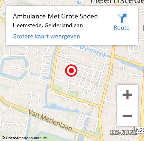 Locatie op kaart van de 112 melding: Ambulance Met Grote Spoed Naar Heemstede, Gelderlandlaan op 29 januari 2020 22:27