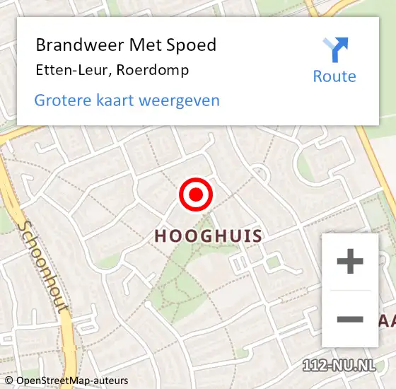 Locatie op kaart van de 112 melding: Brandweer Met Spoed Naar Etten-Leur, Roerdomp op 29 januari 2020 23:05