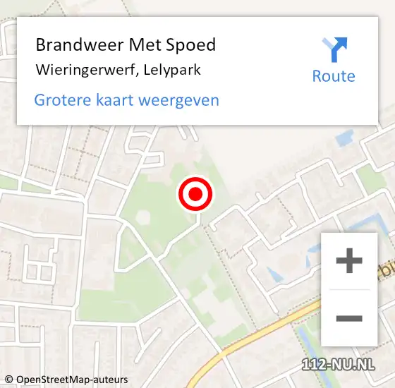 Locatie op kaart van de 112 melding: Brandweer Met Spoed Naar Wieringerwerf, Lelypark op 30 januari 2020 00:54