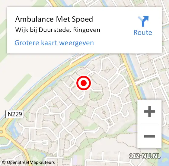 Locatie op kaart van de 112 melding: Ambulance Met Spoed Naar Wijk bij Duurstede, Ringoven op 30 januari 2020 01:14