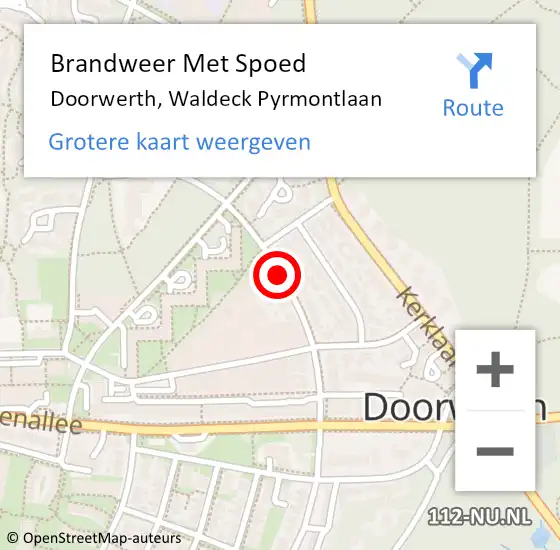 Locatie op kaart van de 112 melding: Brandweer Met Spoed Naar Doorwerth, Waldeck Pyrmontlaan op 30 januari 2020 02:09