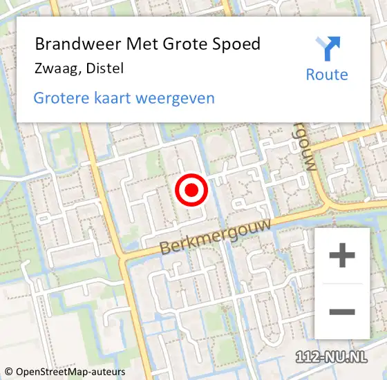 Locatie op kaart van de 112 melding: Brandweer Met Grote Spoed Naar Zwaag, Distel op 30 januari 2020 07:48