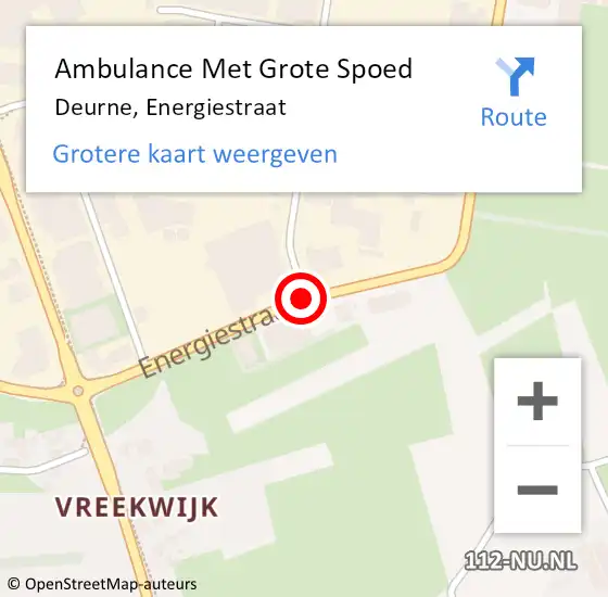 Locatie op kaart van de 112 melding: Ambulance Met Grote Spoed Naar Deurne, Energiestraat op 30 januari 2020 09:10