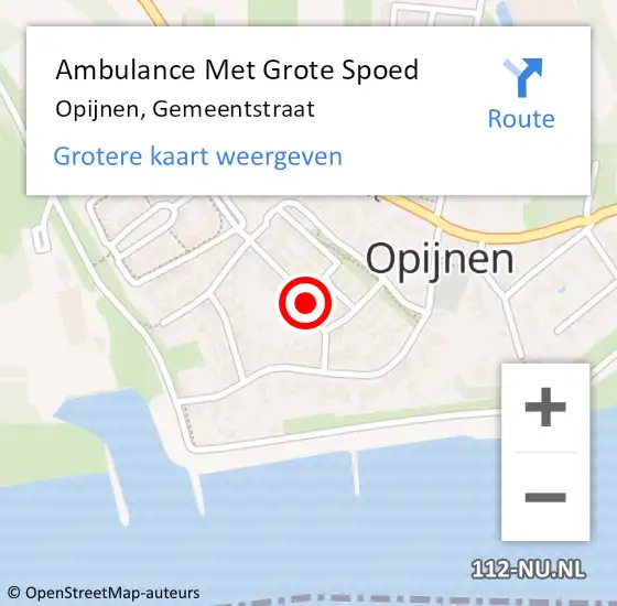 Locatie op kaart van de 112 melding: Ambulance Met Grote Spoed Naar Opijnen, Gemeentstraat op 30 januari 2020 09:57