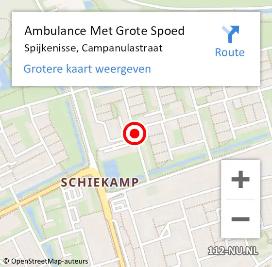 Locatie op kaart van de 112 melding: Ambulance Met Grote Spoed Naar Spijkenisse, Campanulastraat op 30 januari 2020 10:00