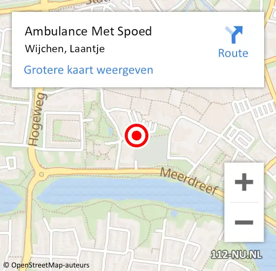 Locatie op kaart van de 112 melding: Ambulance Met Spoed Naar Wijchen, Laantje op 30 januari 2020 10:43