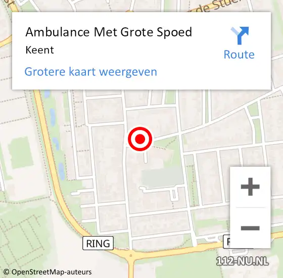 Locatie op kaart van de 112 melding: Ambulance Met Grote Spoed Naar Keent op 30 januari 2020 11:23