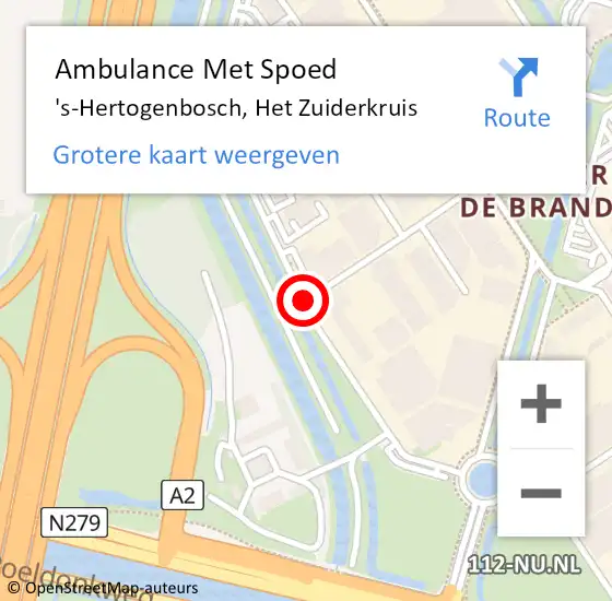 Locatie op kaart van de 112 melding: Ambulance Met Spoed Naar 's-Hertogenbosch, Het Zuiderkruis op 30 januari 2020 11:51