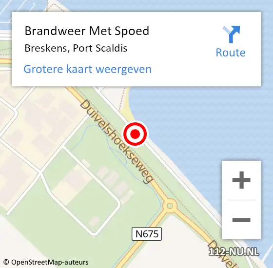 Locatie op kaart van de 112 melding: Brandweer Met Spoed Naar Breskens, Port Scaldis op 30 januari 2020 14:23