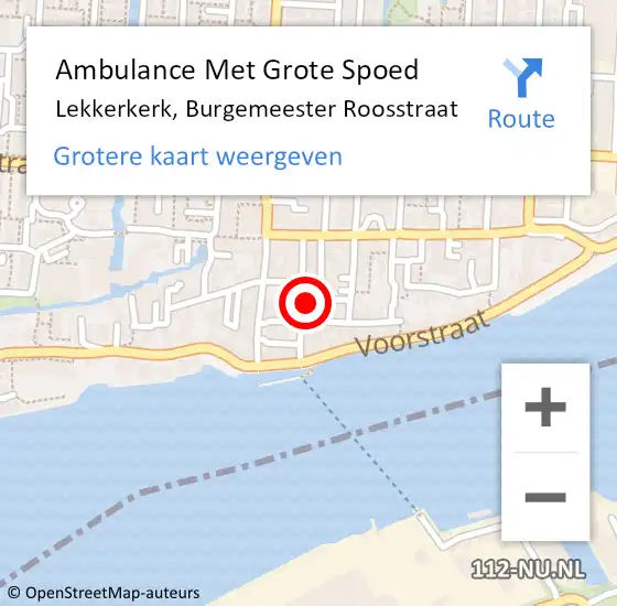 Locatie op kaart van de 112 melding: Ambulance Met Grote Spoed Naar Lekkerkerk, Burgemeester Roosstraat op 26 april 2014 22:55