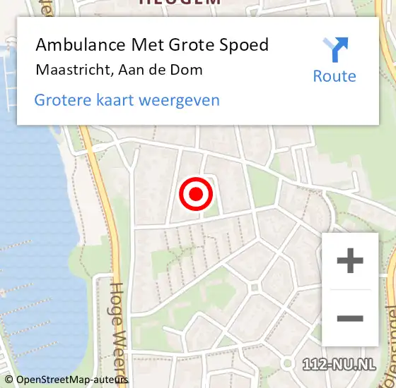 Locatie op kaart van de 112 melding: Ambulance Met Grote Spoed Naar Maastricht, Aan de Dom op 26 april 2014 23:00