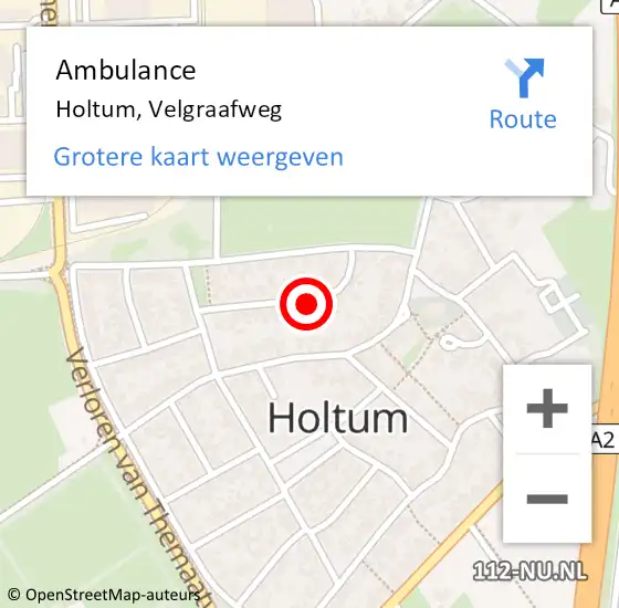 Locatie op kaart van de 112 melding: Ambulance Holtum, Velgraafweg op 26 april 2014 23:08