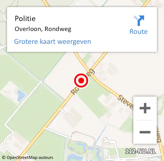 Locatie op kaart van de 112 melding: Politie Overloon, Rondweg op 30 januari 2020 18:08