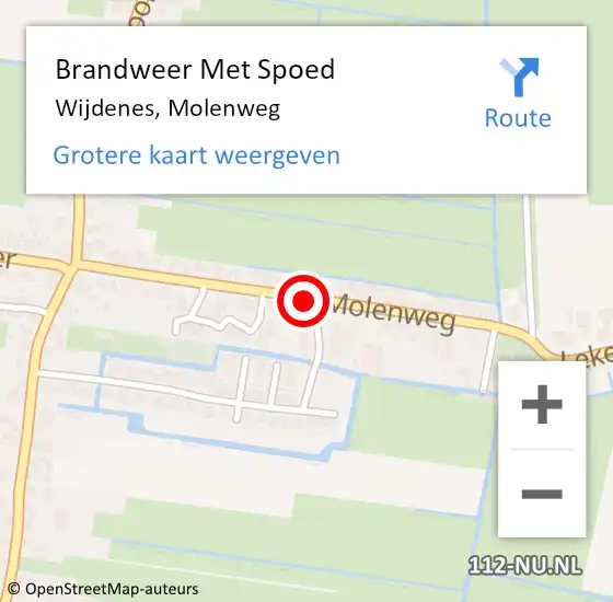 Locatie op kaart van de 112 melding: Brandweer Met Spoed Naar Wijdenes, Molenweg op 30 januari 2020 18:36