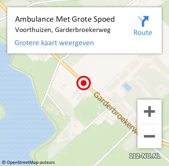 Locatie op kaart van de 112 melding: Ambulance Met Grote Spoed Naar Voorthuizen, Garderbroekerweg op 30 januari 2020 19:44