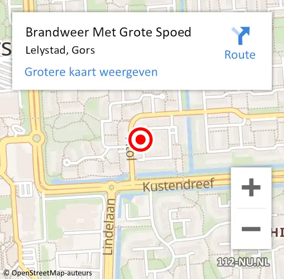 Locatie op kaart van de 112 melding: Brandweer Met Grote Spoed Naar Lelystad, Gors op 30 januari 2020 20:57