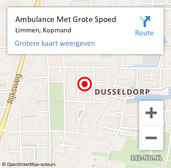 Locatie op kaart van de 112 melding: Ambulance Met Grote Spoed Naar Limmen, Kopmand op 30 januari 2020 22:25