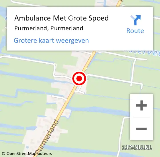 Locatie op kaart van de 112 melding: Ambulance Met Grote Spoed Naar Purmerland, Purmerland op 30 januari 2020 22:54