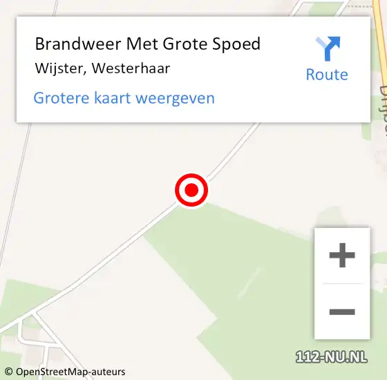 Locatie op kaart van de 112 melding: Brandweer Met Grote Spoed Naar Wijster, Westerhaar op 30 januari 2020 23:11