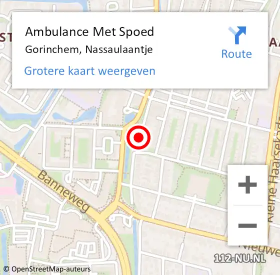 Locatie op kaart van de 112 melding: Ambulance Met Spoed Naar Gorinchem, Nassaulaantje op 30 januari 2020 23:29